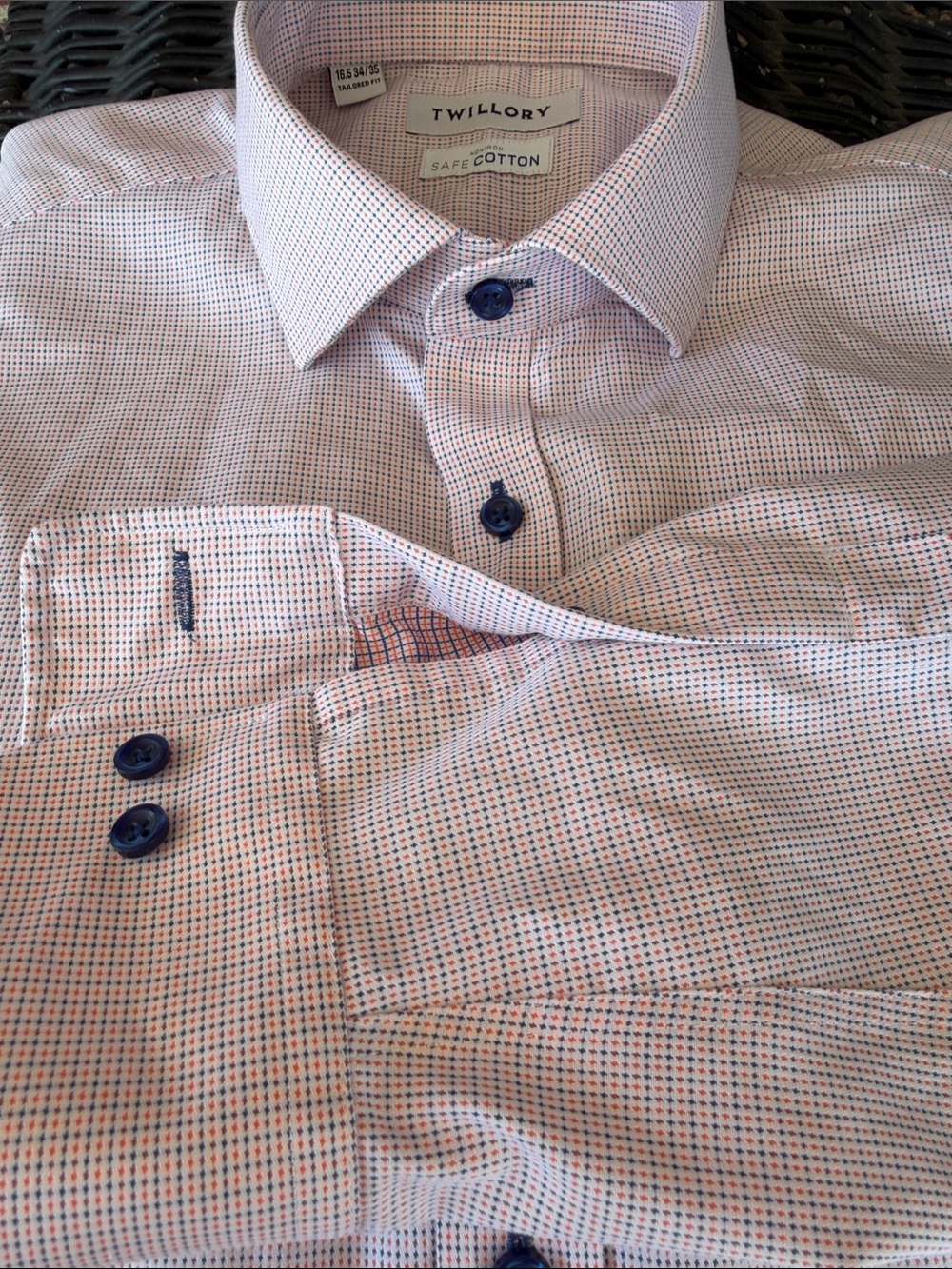 Twillory Micro-Check Non-Iron 16.5 34/35 Dress Shirt